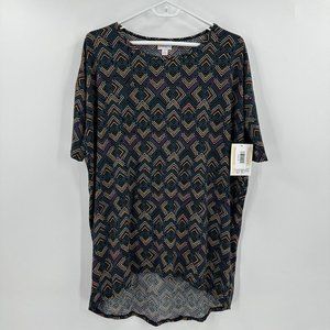LuLaRoe | Sz S/M Black Green Irma Tunic Casual Top